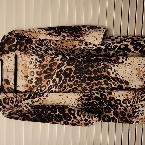 Chico’s sheer animal print front cardigan/coverup size 2 - Picture 1 of 5